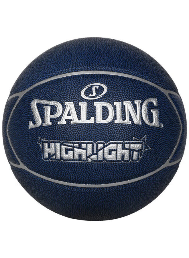 Spalding Blue Star Pattern Contrasting Color Indoor/outdoor Wear-resistant Non-slip Competition Training Size 7 Pu Basketball - Image 1