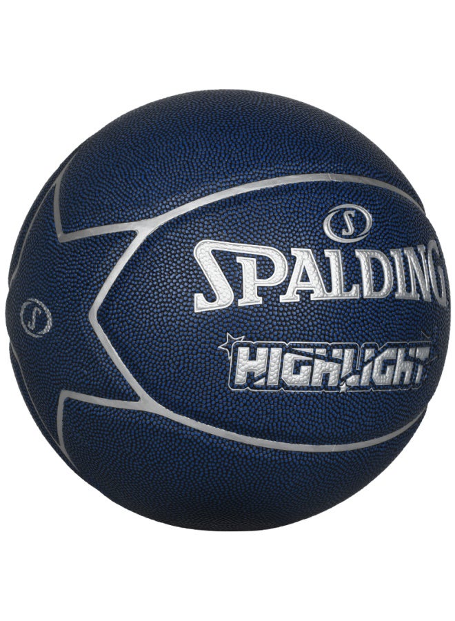 Spalding Blue Star Pattern Contrasting Color Indoor/outdoor Wear-resistant Non-slip Competition Training Size 7 Pu Basketball - Image 2