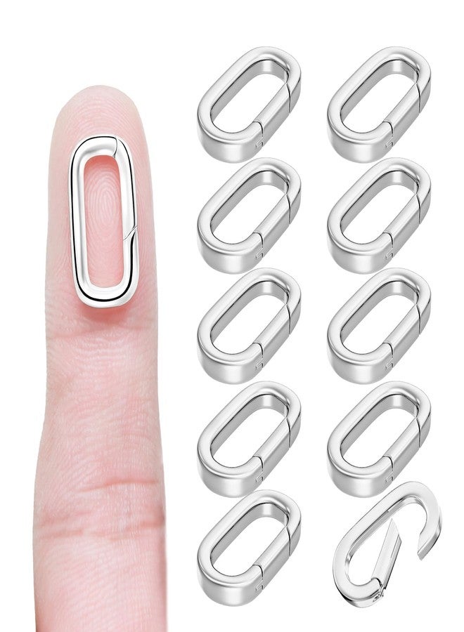 OHINGLT 10 Pack Spring Claps Connector-Brass Material Carabiner Keychain Oval Design Bracelet Keychain, Suitable for Making Key Rings, Necklaces, Bracelets - Image 1