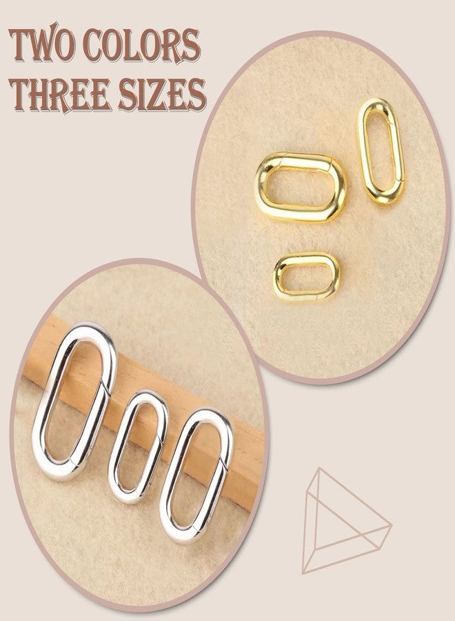 OHINGLT 10 Pack Spring Claps Connector-Brass Material Carabiner Keychain Oval Design Bracelet Keychain, Suitable for Making Key Rings, Necklaces, Bracelets - Image 3