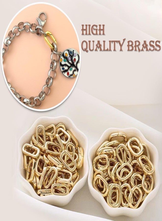 OHINGLT 10 Pack Spring Claps Connector-Brass Material Carabiner Keychain Oval Design Bracelet Keychain, Suitable for Making Key Rings, Necklaces, Bracelets - Image 4