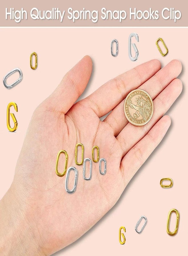 OHINGLT 10 Pack Spring Claps Connector-Brass Material Carabiner Keychain Oval Design Bracelet Keychain, Suitable for Making Key Rings, Necklaces, Bracelets - Image 5
