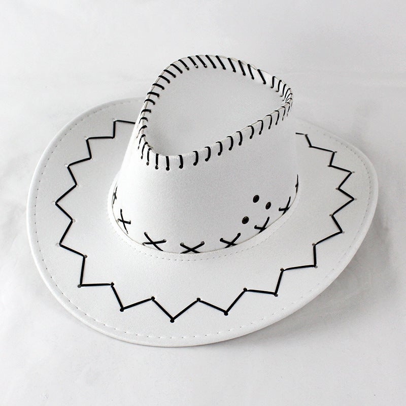 Velvet Cowboy Hat Ethnic Style Sun Protection Velvet Fabric - Image 1