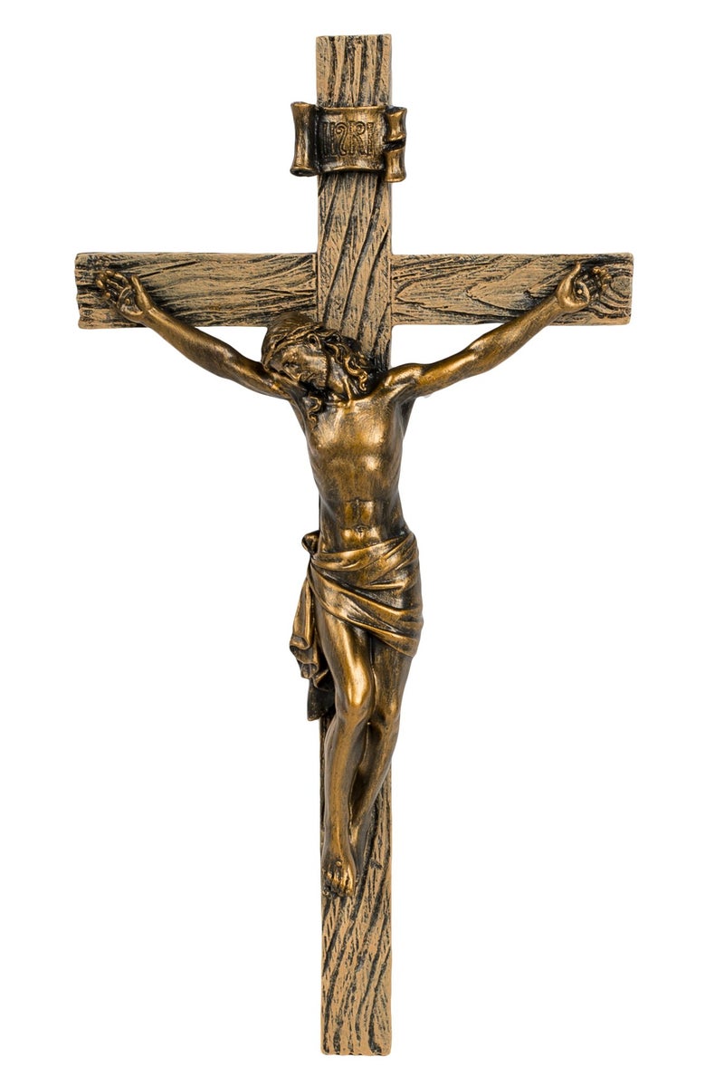 Joseph's Studio by Roman, Cross and Crucifix Collection, 8.25"H ANTIQUE GOLD CRUCIFIX, Home Décor, Devout Gift, Prayerful Inspiration (4x4x8) - Image 5