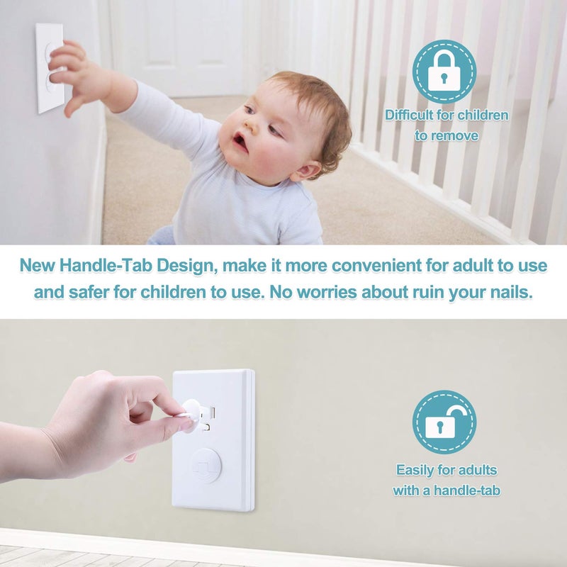 PRObebi Outlet Covers Baby Proofing 52 Pack, Plug Covers for Electrical Outlets, Outlet Plugs Baby Proof for Kids House (White) - Image 2