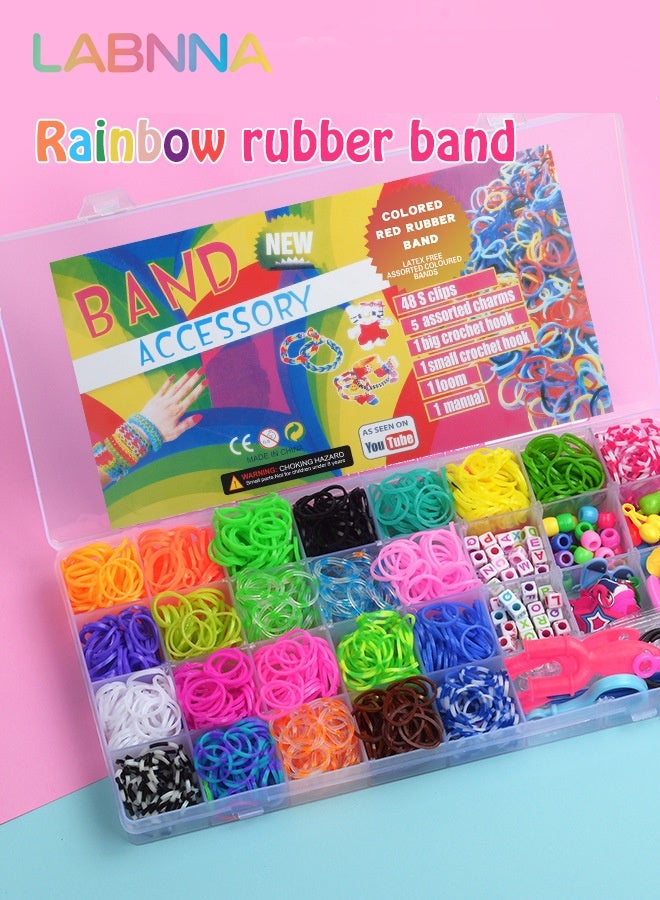LABNNA DIY بها بنفسك الأربطة المطاطية عدة ألعاب لصنع الأساور مجموعة DIY بها بنفسك الفن والحرف اليدوية الضخمة إعادة الملء مجموعة الفتيات الإبداعية هدية - Image 2