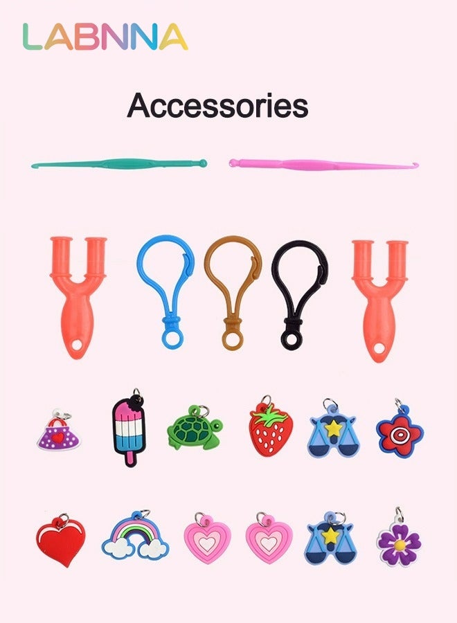 LABNNA DIY بها بنفسك الأربطة المطاطية عدة ألعاب لصنع الأساور مجموعة DIY بها بنفسك الفن والحرف اليدوية الضخمة إعادة الملء مجموعة الفتيات الإبداعية هدية - Image 3