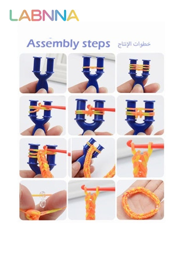 LABNNA DIY بها بنفسك الأربطة المطاطية عدة ألعاب لصنع الأساور مجموعة DIY بها بنفسك الفن والحرف اليدوية الضخمة إعادة الملء مجموعة الفتيات الإبداعية هدية - Image 4