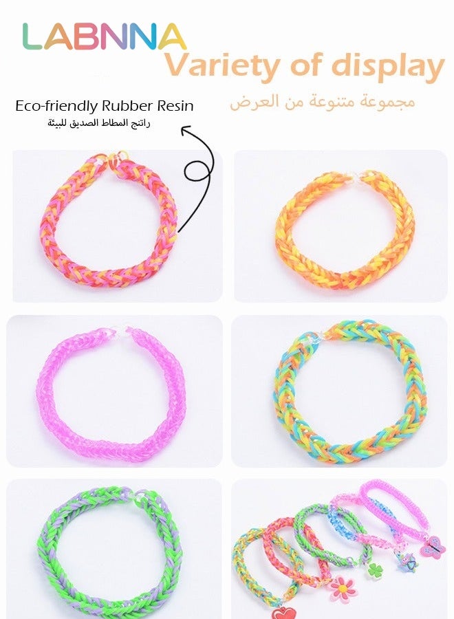 LABNNA DIY بها بنفسك الأربطة المطاطية عدة ألعاب لصنع الأساور مجموعة DIY بها بنفسك الفن والحرف اليدوية الضخمة إعادة الملء مجموعة الفتيات الإبداعية هدية - Image 5