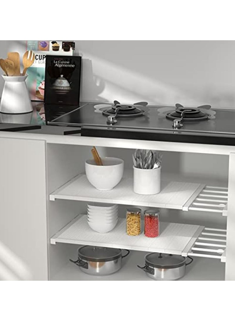 Captaintech Shelves, Bedroom Kitchen Cabinet Storage Tiered Dividers, Adjustable Storage Rack Expandable Separator Shelf for Wardrobe, Cupboard, Bookcase Compartment Collecting - Image 3