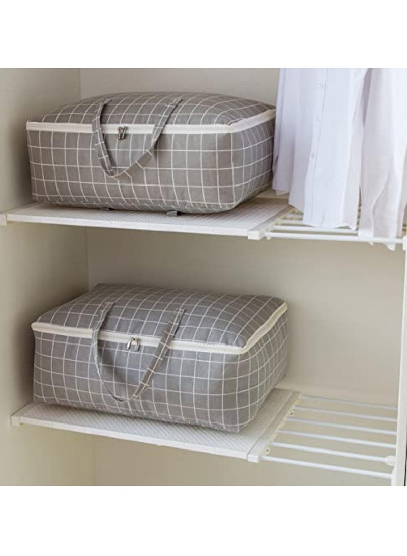 Captaintech Shelves, Bedroom Kitchen Cabinet Storage Tiered Dividers, Adjustable Storage Rack Expandable Separator Shelf for Wardrobe, Cupboard, Bookcase Compartment Collecting - Image 2