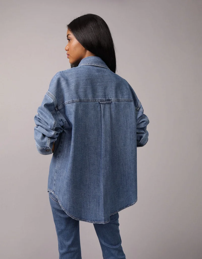 امريكان ايجل قميص دنيم  بتصميم منسدل