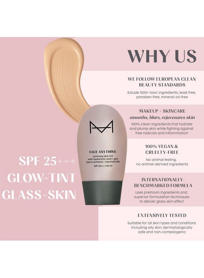 HOUSE OF MAKEUP Face Tint With Hyaluronic Acid, Niacinamide | B B Cream For Women, Men, All | Glass Skin Luminous Makeup For Women | Cc Cream For Oily Skin | 35 Ml (Fl10-Fair To Light Skin Tone) - Image 2