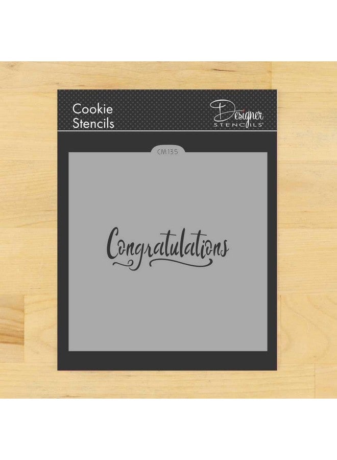 Designer Stencils Congratulations Cookie And Craft Stencil Cm135 By Designer Stencils - Image 1