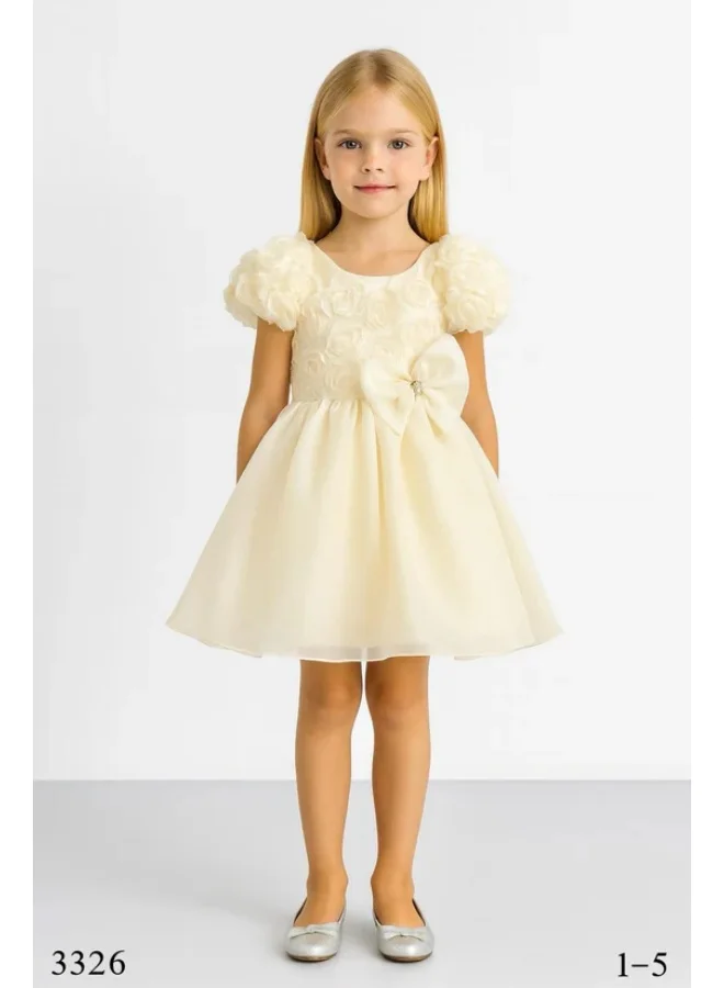 فيا بامبينو Ivory Rosette Bow Dress