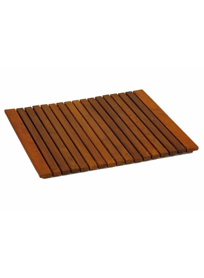 Bare Decor Lykos String Spa Shower Mat in Solid Teak Wood Oiled Finish, Large - Image 1