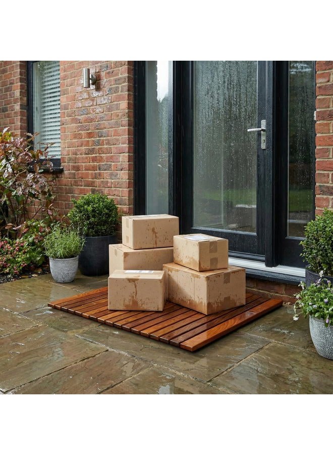 Bare Decor Lykos String Spa Shower Mat in Solid Teak Wood Oiled Finish, Large - Image 5