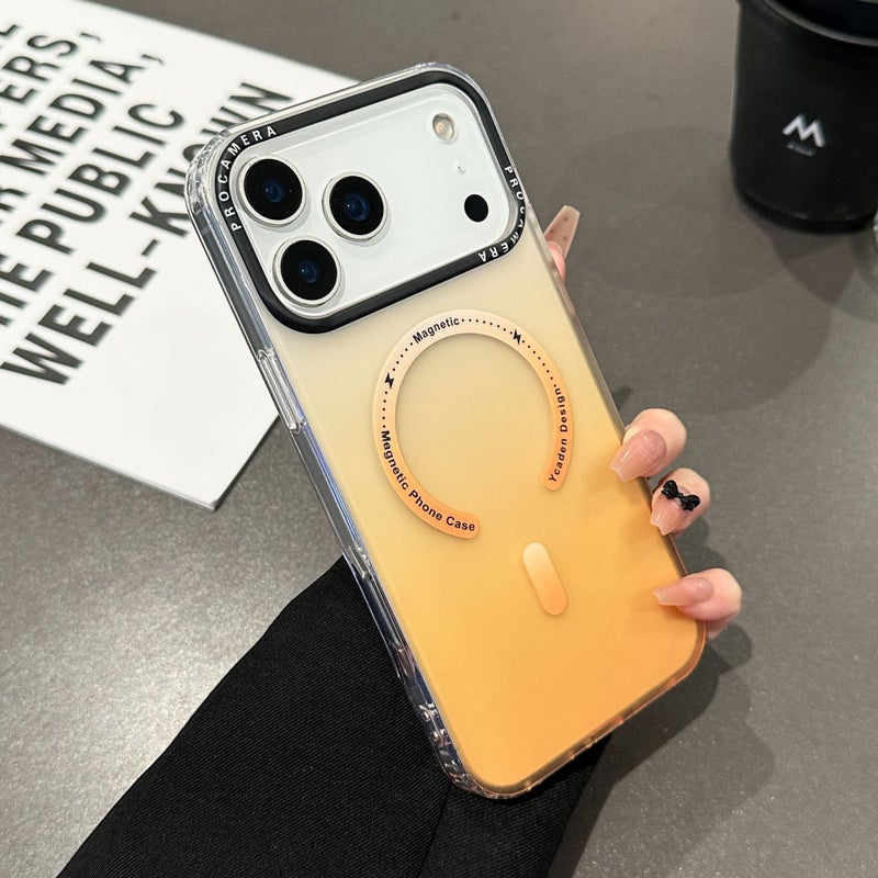 غطاء MagSafe بAcrylic لـ iPhone 14 / 14 Plus / 14 Pro / 14 Pro Max مع مغناطيس قوي وحماية من السقوط مع مقاوم للصدمات مع ملمس غير لامع مع مقاوم للخدش باللون أصفر مغناطيسي من الأكريل. - Image 1