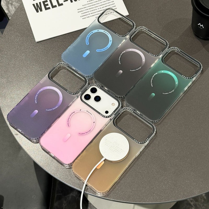 غطاء MagSafe بAcrylic لـ iPhone 14 / 14 Plus / 14 Pro / 14 Pro Max مع مغناطيس قوي وحماية من السقوط مع مقاوم للصدمات مع ملمس غير لامع مع مقاوم للخدش باللون أصفر مغناطيسي من الأكريل. - Image 4