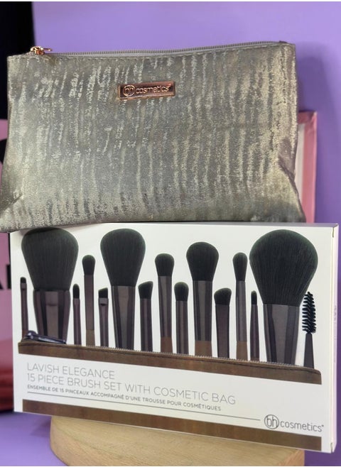 set of 15 makeup brush with unique case high qauilty