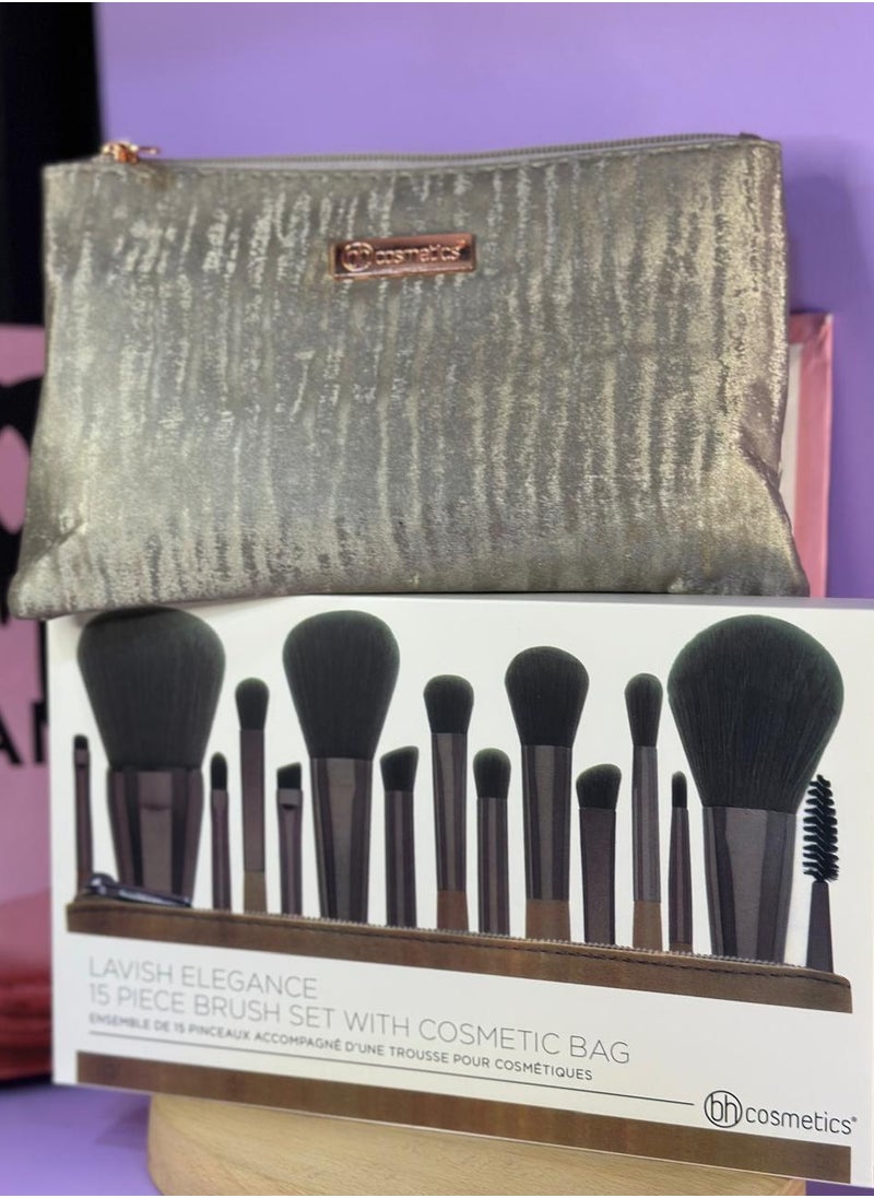 set of 15 makeup brush with unique case high qauilty