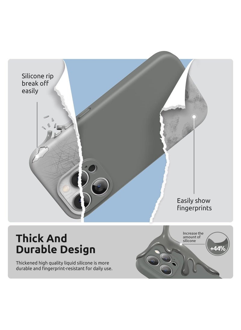 Raxoom Design for iPhone 15 Pro Max Case, Liquid Silicone [2 x Screen Protectors & 1 x Lanyard] Protection for Each Lens Shockproof Cover for iPhone 15 Pro Max 6.7 inch 2023, Space Grey - Image 3
