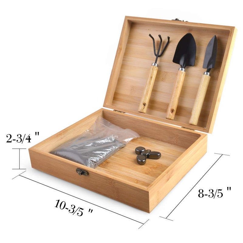 SPACECARE Magnetic Zen Sand Garden with 15 Lbs Iron Fillings 4 Magnets and 3 Tools Wooden Box Toy for Science Stress Relief Creativity and Children Education - Image 3