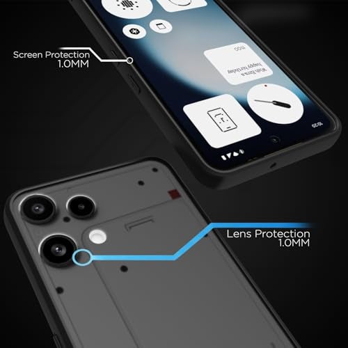 RIGGEAR Shockproof Sleek Hybrid Armor Back Cover Case for Nothing Phone 3a Lite 5G (Smoke Black Matte PC + Black TPU Bumper) - Image 5