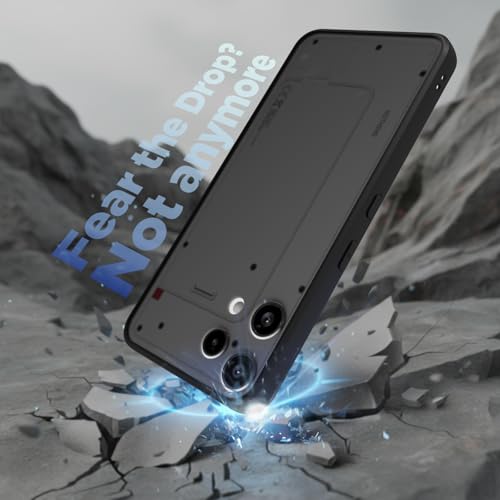 RIGGEAR Shockproof Sleek Hybrid Armor Back Cover Case for Nothing Phone 3a Lite 5G (Smoke Black Matte PC + Black TPU Bumper) - Image 4