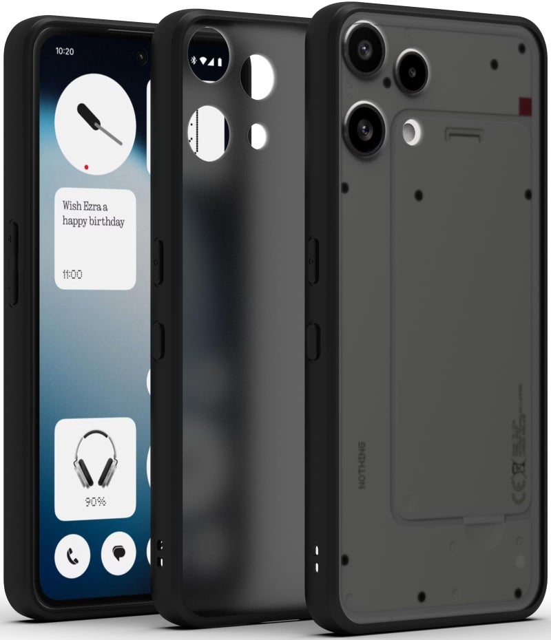 RIGGEAR Shockproof Sleek Hybrid Armor Back Cover Case for Nothing Phone 3a Lite 5G (Smoke Black Matte PC + Black TPU Bumper) - Image 1