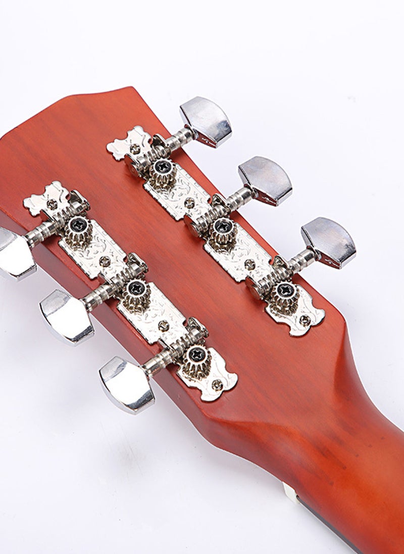 Sharpdo 40 Inch Red Tiger Stripe Guitar High Quality Glossy Finish Basswood Guitar Set with Accessories Perfect for Beginners  - Image 4