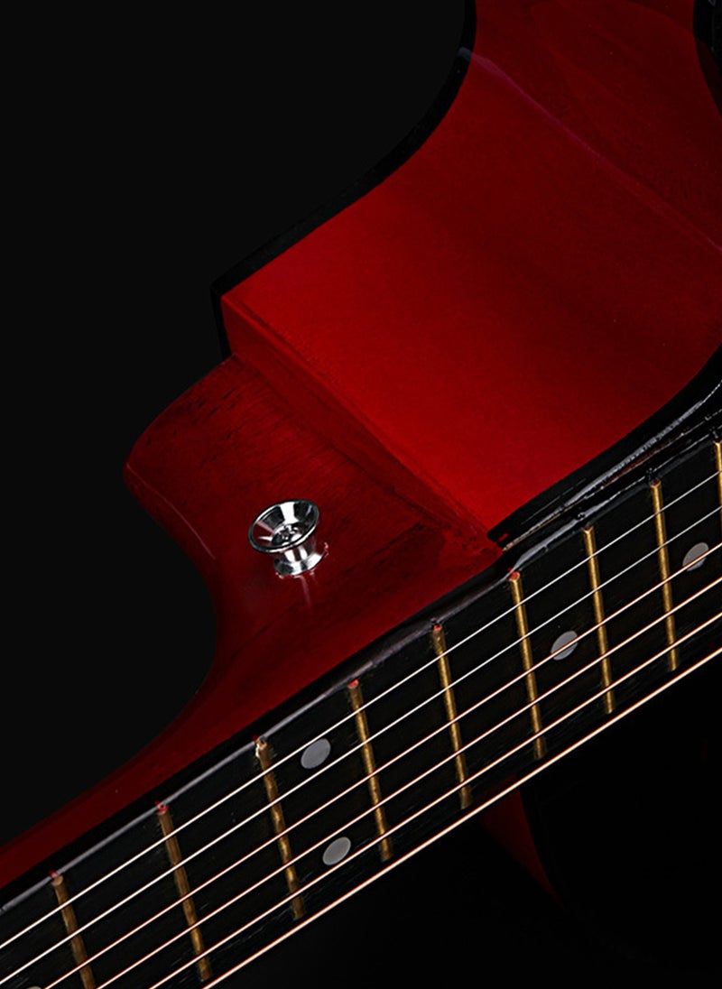 Sharpdo 40 Inch Red Tiger Stripe Guitar High Quality Glossy Finish Basswood Guitar Set with Accessories Perfect for Beginners  - Image 5