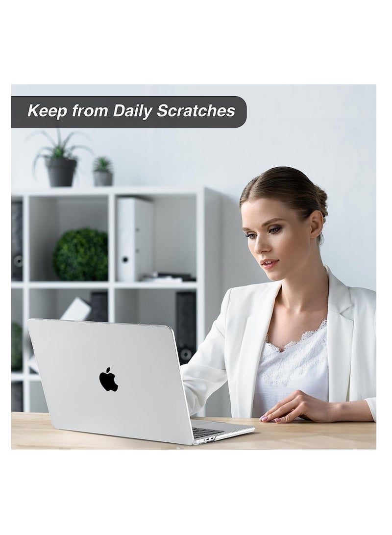 متوافق مع حافظة MacBook Air مقاس 15 بوصة إصدار 2023 شريحة A2941 M2 مع شاشة عرض شبكية العين السائلة ومعرف اللمس غطاء حماية من البلاستيك الصلب مقاس 15.3 بوصة لون شفاف - Image 2