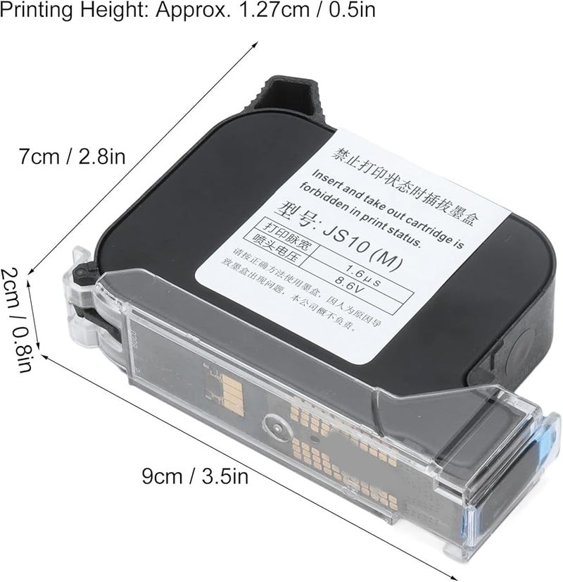 Eujgoov 42ml Quick Dry Black Ink Cartridge Replacement For Handheld Inkjet Printers - Image 3