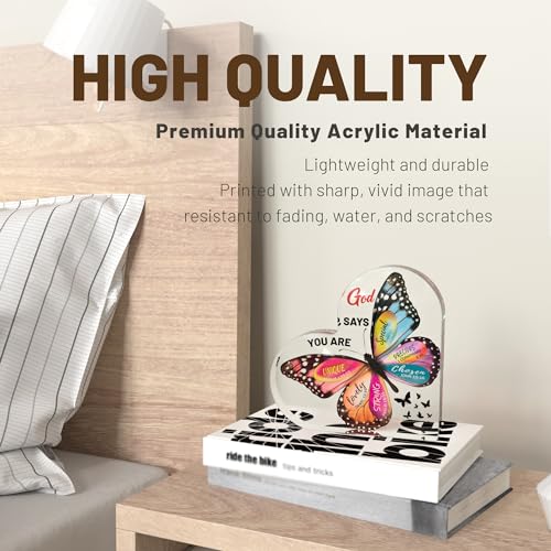 Olicard Christian Gifts for Women Birthday, Butterfly Inspirational Gifts for Friends, Mom, Sister, Girl, Female Coworker, Christian - Religious Spiritual Gift, Home Decorative Signs - Image 4