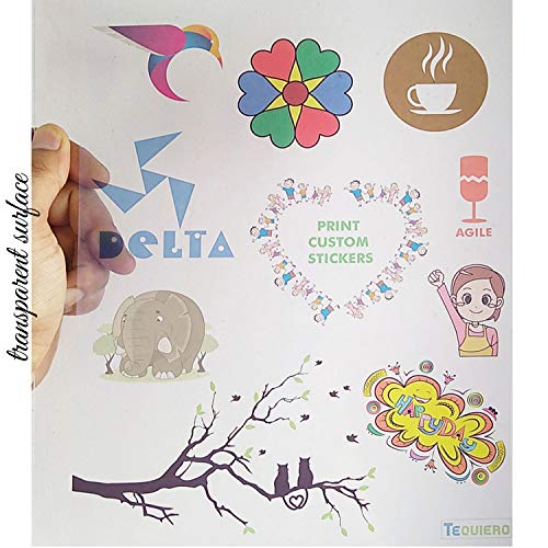 TeQuiero 25 Transparent Glossy Sticker Sheet A4 Paper Label Self Adhesive Sheets for Printing Stickers and Clear Labels (Inkjet & Laser Printer) - 25 Sheets - Image 2
