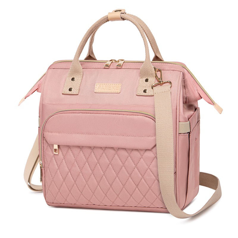 AIJIEKE AIJIEKE Lunch Bag for Women Large Lunch Box for Work Insulated Lunch Bag Adult Leak Proof Lunch Tote Cooler Bag with Side Pockets  Adjustable Strap Lunch Purse for Picnic Beach Hiking Pink 