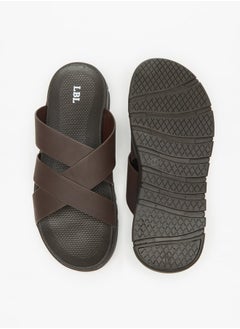 LBL Men's Solid Slip-On Cross Strap Sandals  - Image 4