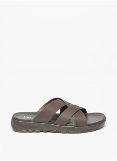 LBL Men's Solid Slip-On Cross Strap Sandals  - Image 2