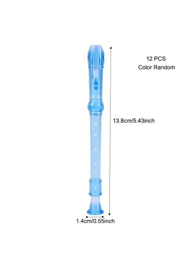 12PCS Transparent Flute Six Hole Vertical Flute Holiday Birthday Gift - Image 1