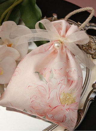 5pcs Premium Floral Drawstring Candy Gift Bags – Durable Colorful Polyester Fabric with Pearl & Ribbon Embellishments, Elegant Small Pouches for Wedding Favors, Baby Showers, Birthdays, Spring & Summer Celebrations, Valentine’s & Mother’s Day – Reusable & Stylish Mini Gift Bags for Chocolates, Jewelry, Cookies, and Party Treats - view 3