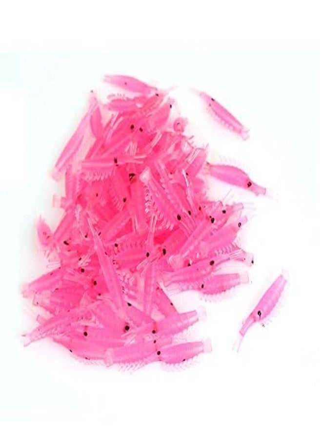 AUF Silicone Shrimp Shape Artificial Fish Bait Lures Pink-20 Pcs