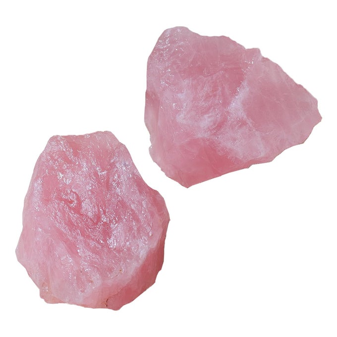 ROSE QUARTZ RAW CRYSTALS 2PCS NATURAL ROUGH ROCKS HEALING CRYSTAL AND STONES DIY RAW STONES MEDITATION FOUNTAIN GARDEN HOME DECOR