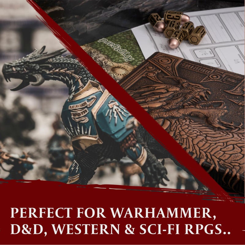 lynx Bullet Metal Dice Set - Six Brass D6 Dices - Great for DND, Warhammer 40k, Role Playing Homebrews, D&D, ... Great RPG/Dungeons and Dragons/D and D Accessories Gifts. Can Use with Dice Tray/Tower - Image 5