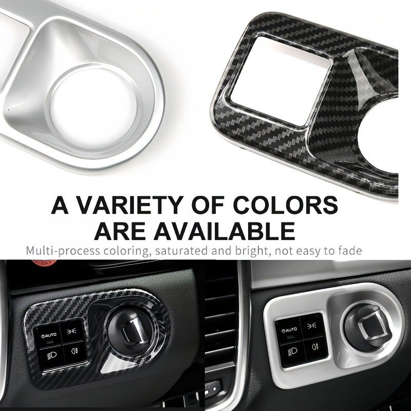 ABS Carbon Fiber Headlight Switch Panel Frame Cover for Porsche Cayenne 2018-2022 -  Non-Battery - Image 3