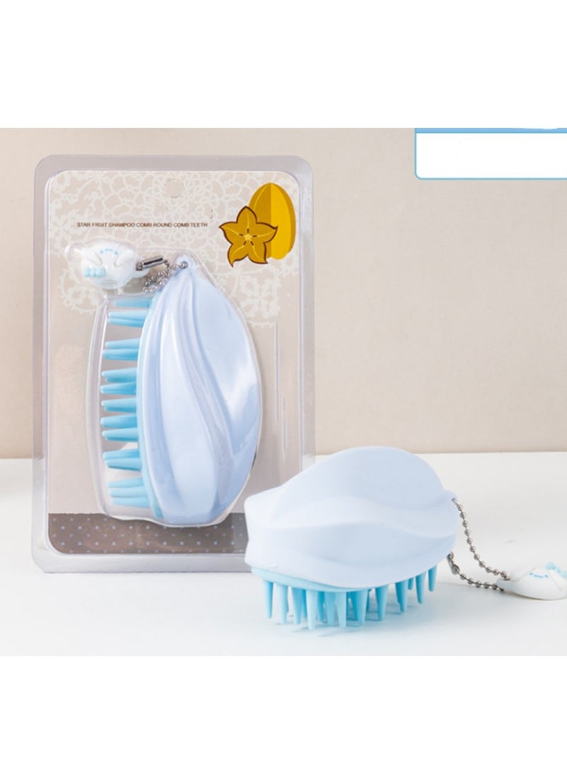 Hair Scalp Massager Shampoo Brush for Shower, Scalp Scrubber with Soft Silicone Bristles for Hair Growth & Dandruff Treatment, Wet Dry Oil Hair Massager for All Hair Types Blue - Image 1