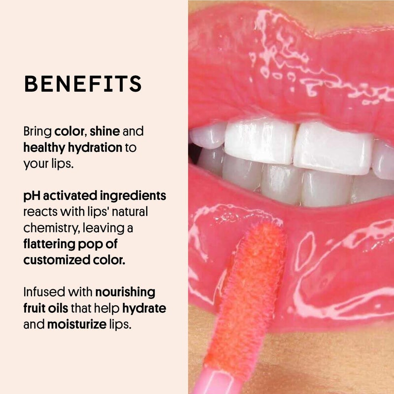 Winky Lux Grapefruit Fruity Gloss pH Lip Stain, Non Sticky Lip Gloss, Tinted Lip Oil, Lip Lacquer, Yummy Fruit Lip Gloss, Jojoba Oil for Hydration & Shine, Soft Grapefruit Scent - Image 3