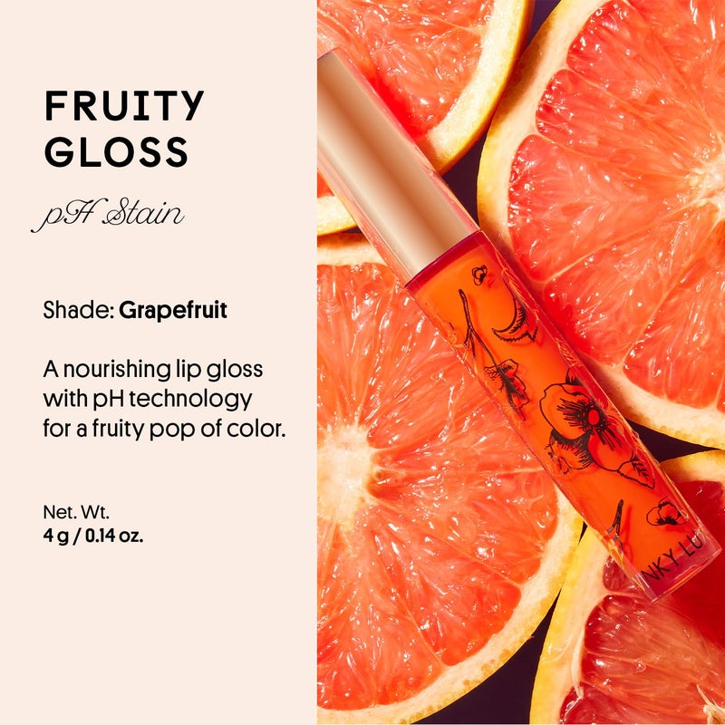 Winky Lux Grapefruit Fruity Gloss pH Lip Stain, Non Sticky Lip Gloss, Tinted Lip Oil, Lip Lacquer, Yummy Fruit Lip Gloss, Jojoba Oil for Hydration & Shine, Soft Grapefruit Scent - Image 2