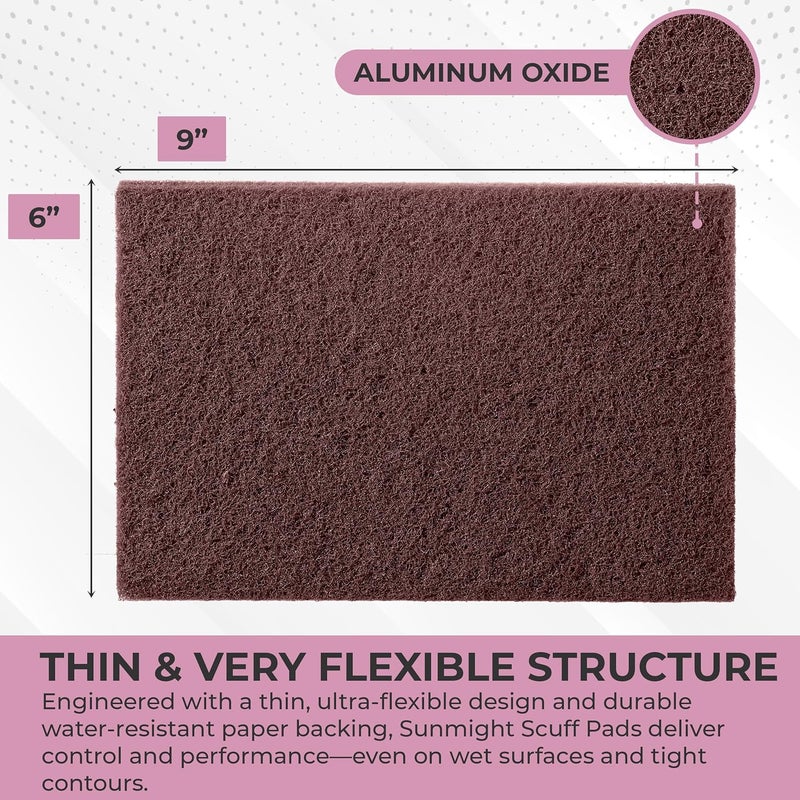 Sunmight Scuff Pads for Paint Prep & Finishing Polish Retail Pack 6" x 9" - Gray 80200R - Silicon Carbide - Hand Polishing Pad for Auto, Marine, Aerospace - 3 Ultra Fine Polish Sheets - Image 4