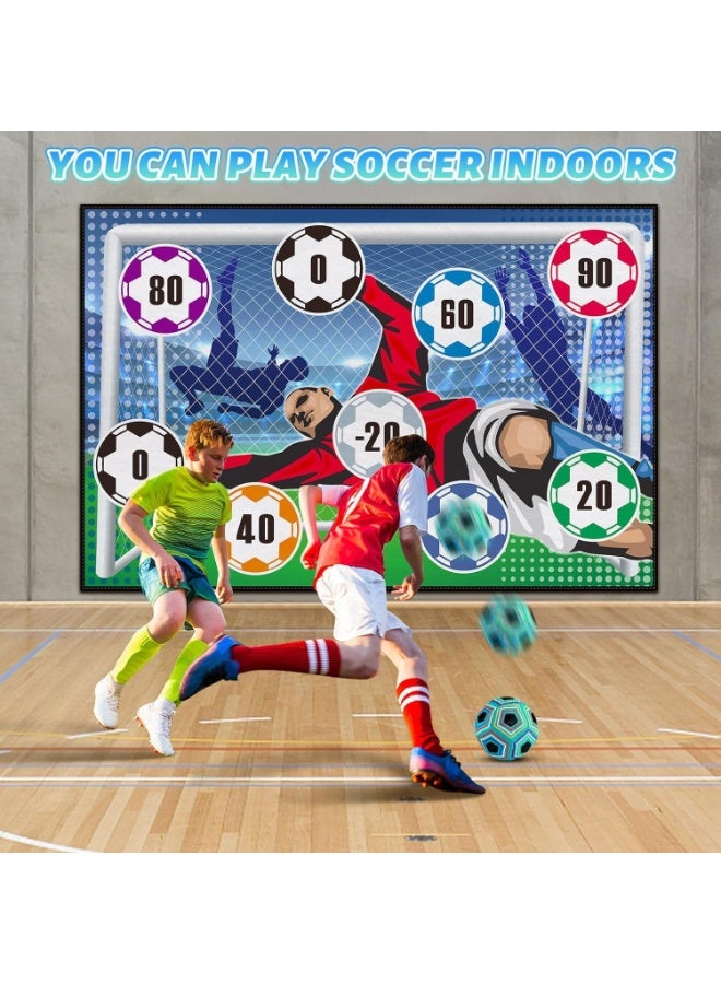 Soofam Soccer Ball Game Set for Kids Football Accuracy Exercise, Indoor Outdoor Toss Soccer Goal Game with Velcro Balls, Foldable Flannel Goals, Party Gifts for Boys Girls 3 4 5 6 7 8+ Year Old Toys - Image 2